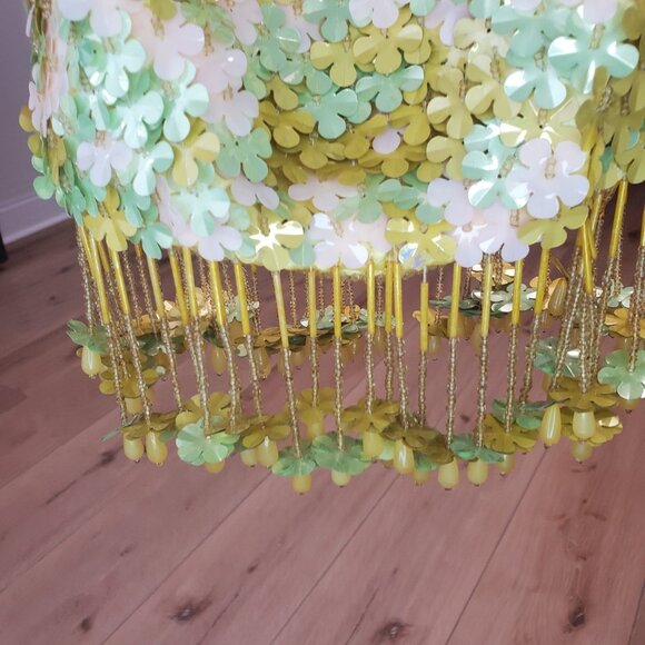 Handcrafted Viral TikTok Beaded Bag Made in India Yellow Flowers Petals Purse - Picture 3 of 14